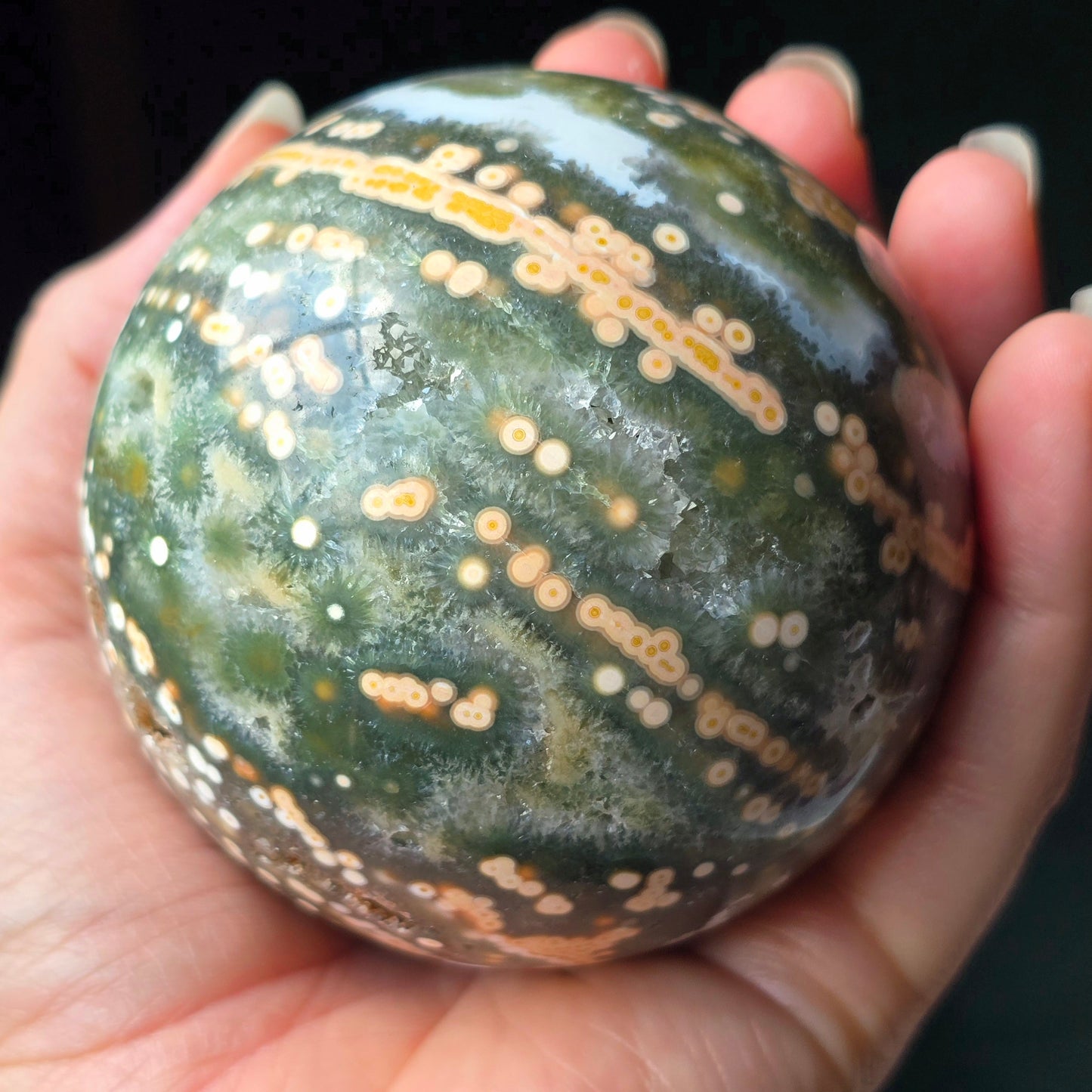 XL Orbicular Jasper Sphere 💚