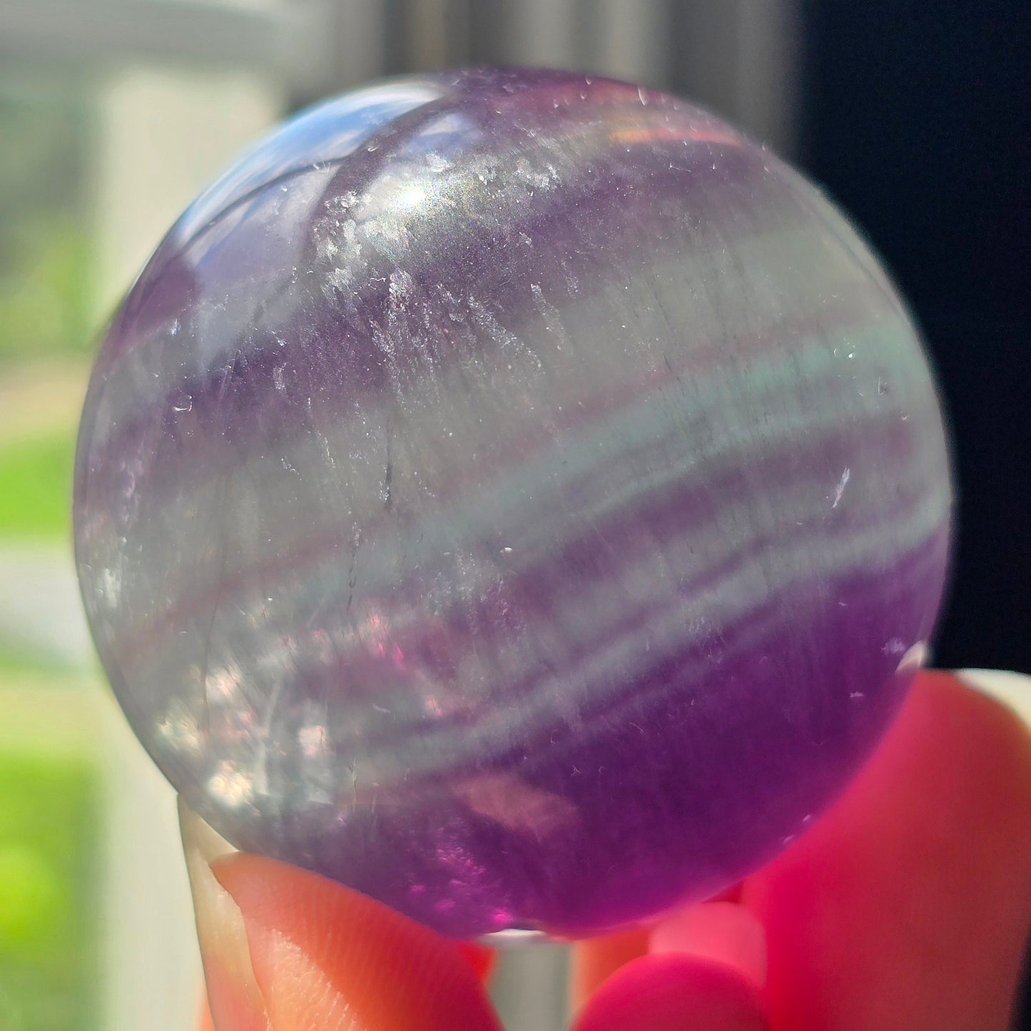 Teal + Purple Fluorite Sphere 🔮
