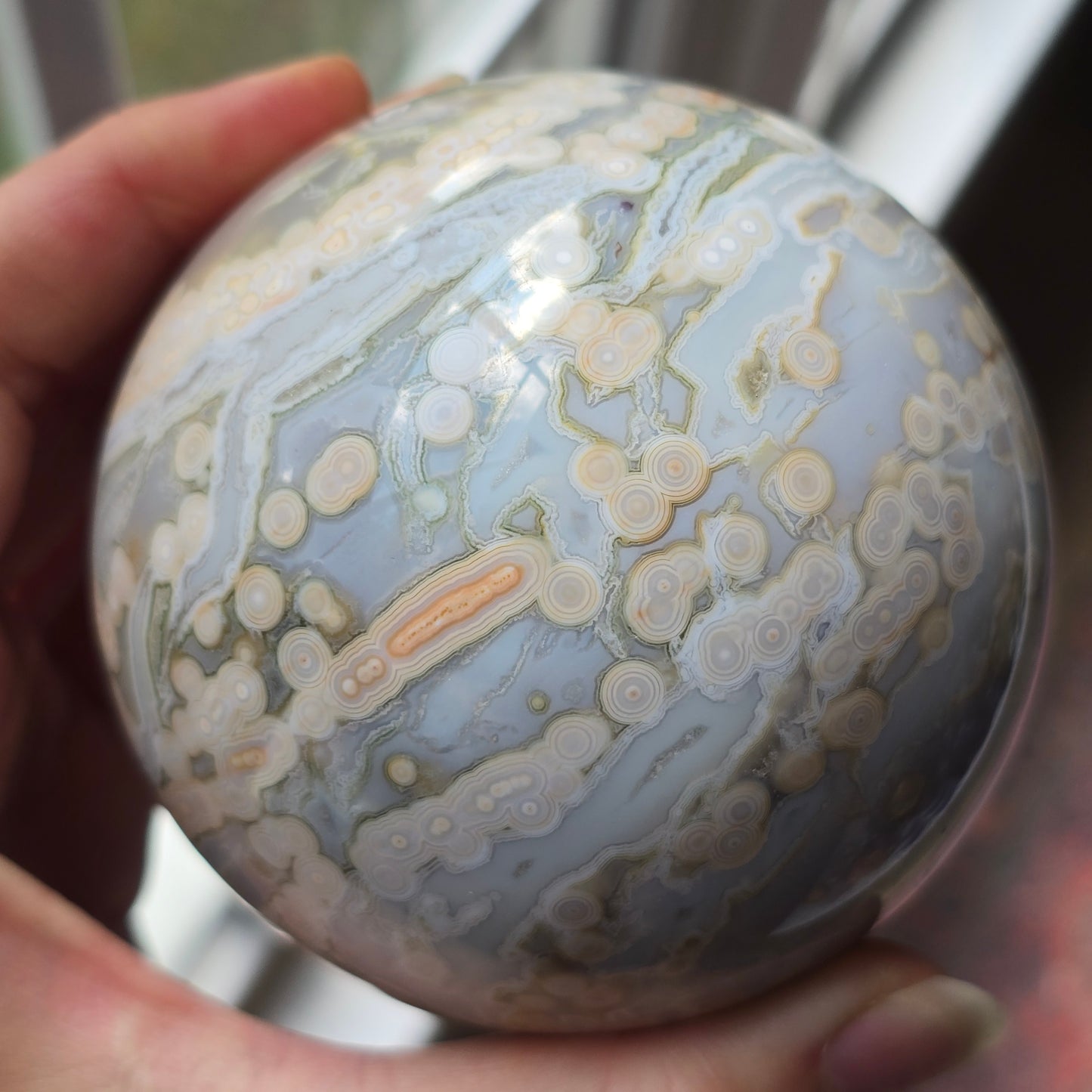 XL Orbicular Jasper Sphere 🩵