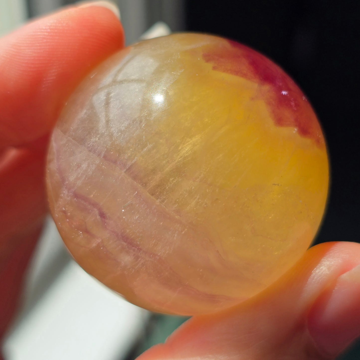 Yellow + Magenta Fluorite Sphere 💛