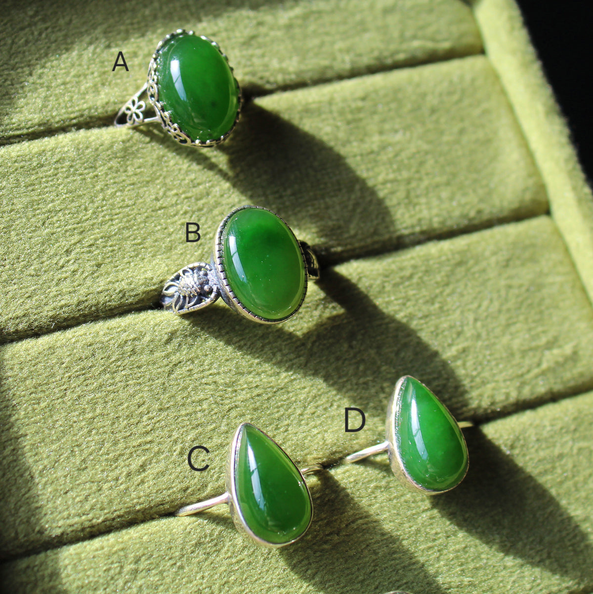 Hetian Jade Ring • 925 Sterling Sliver • Size Adjustable