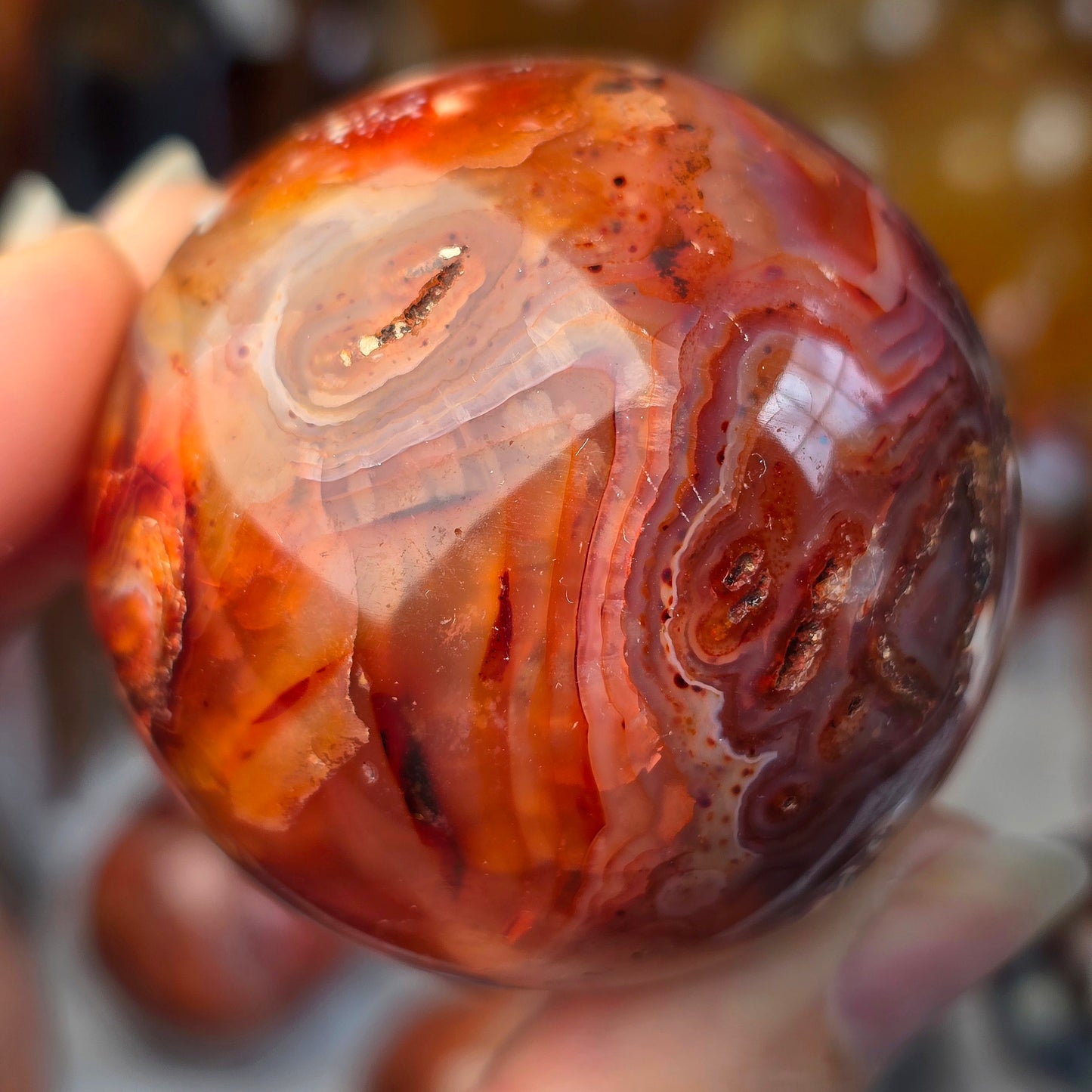Funky Carnelian Sphere ❤️