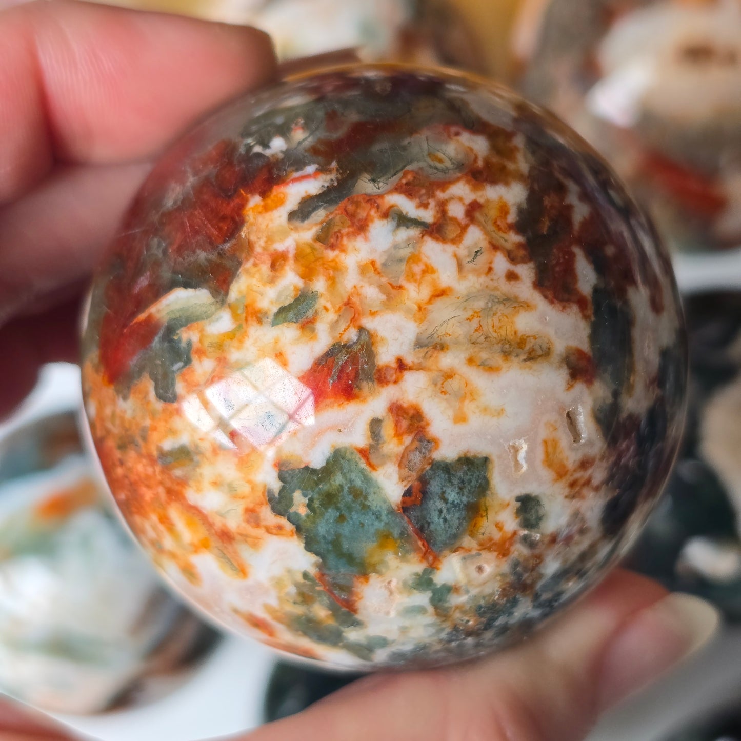 Red Moss Agate Sphere 🌿
