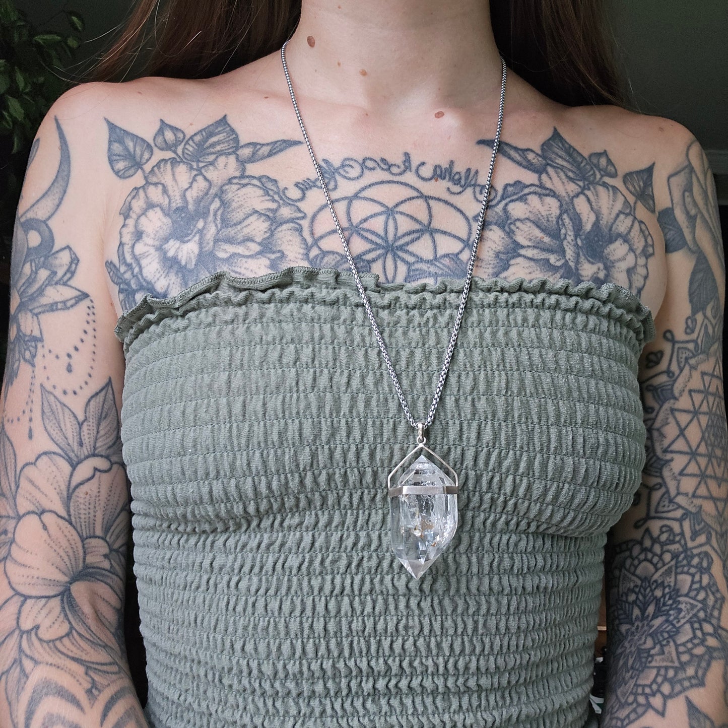 Quartz Enhydro Crystal Pendant