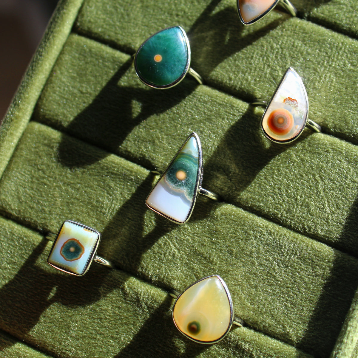 HQ Ocean Jasper Ring • 925 Sterling Sliver • Size Adjustable
