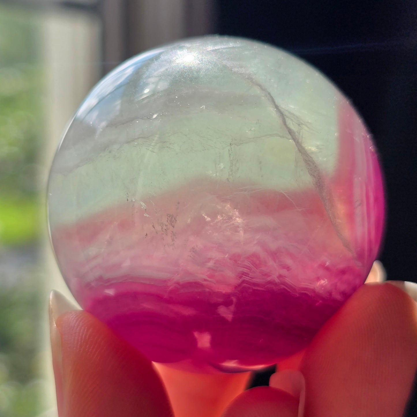 Teal + Magenta Fluorite Sphere 🔮