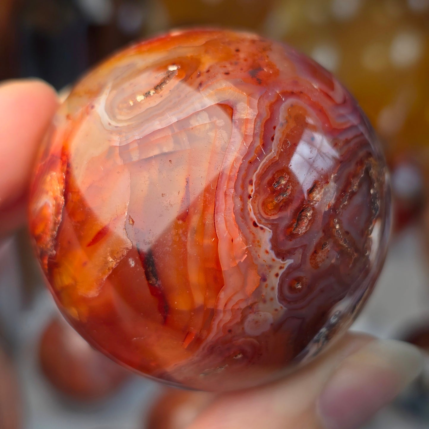 Funky Carnelian Sphere ❤️