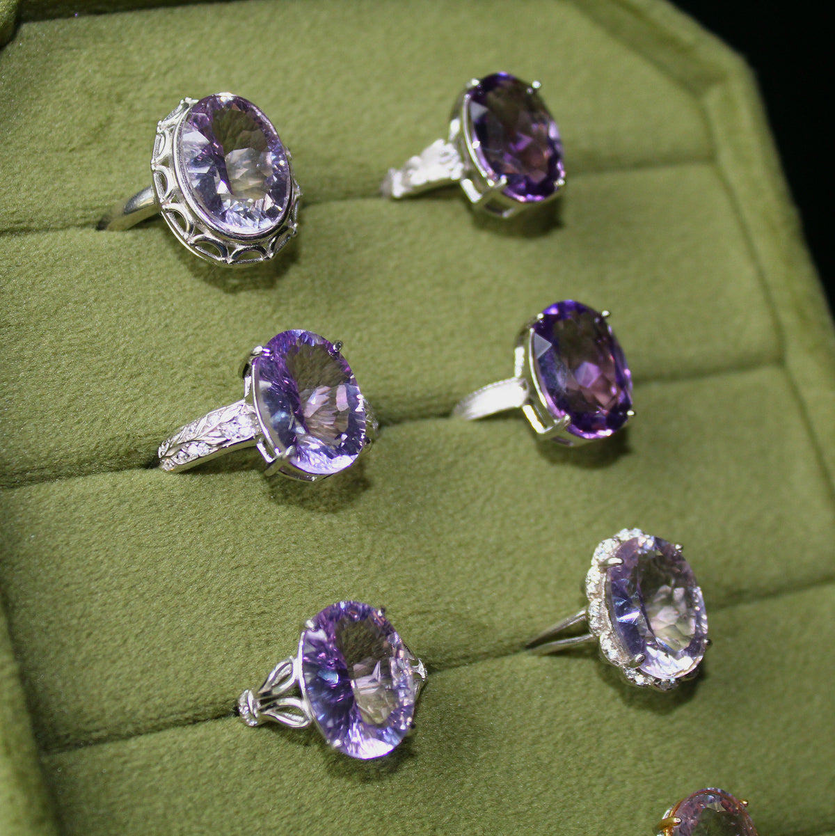 Faceted Amethyst Ring • 925 Sterling Sliver • Size Adjustable