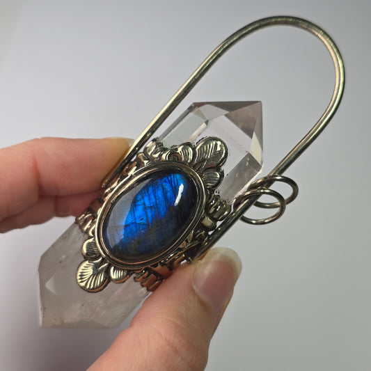 Quartz + Labradorite Pendant