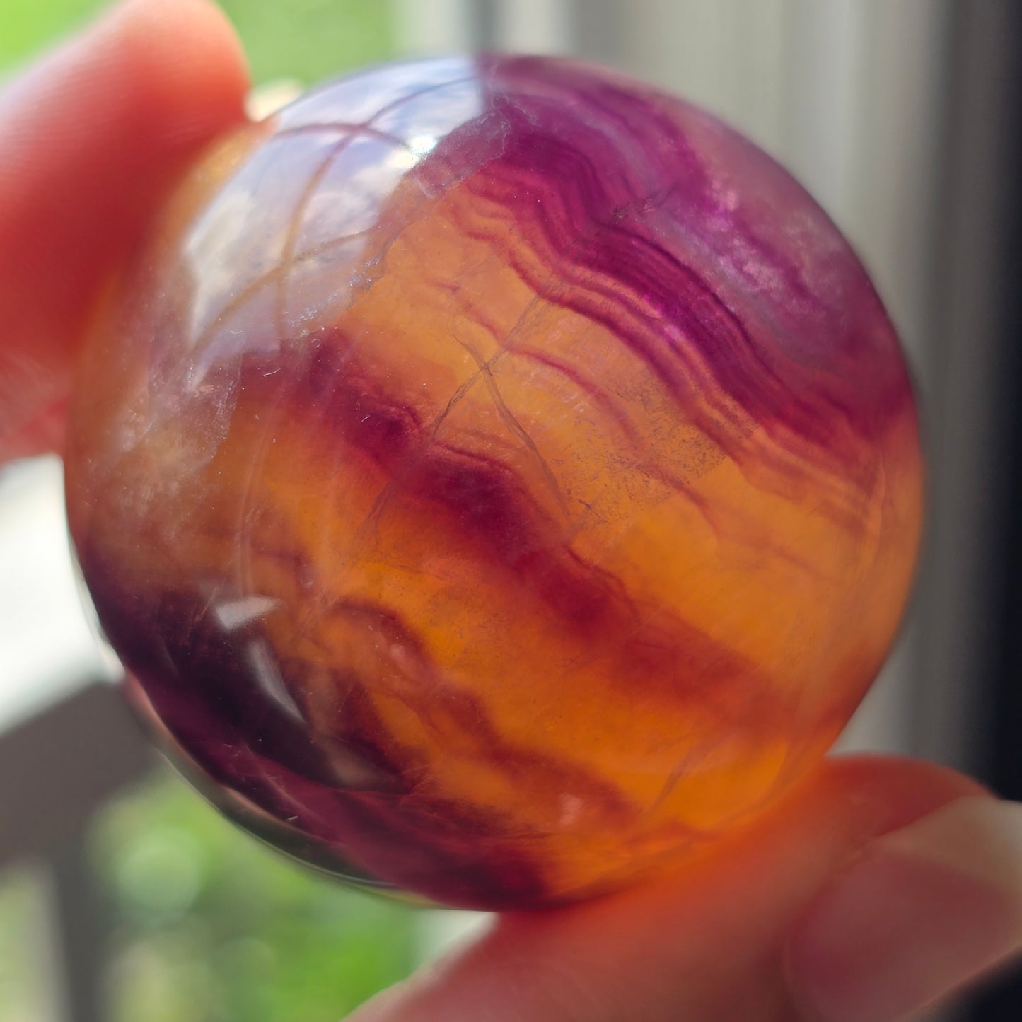 Magenta + Yellow Fluorite Sphere 💛