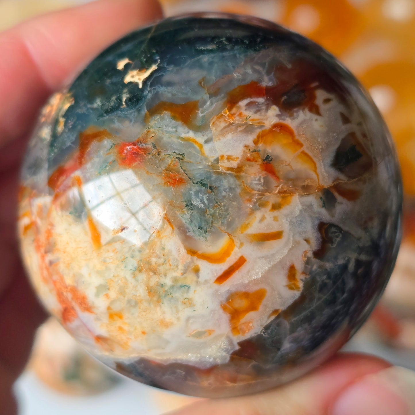 Red Moss Agate Sphere 🌿