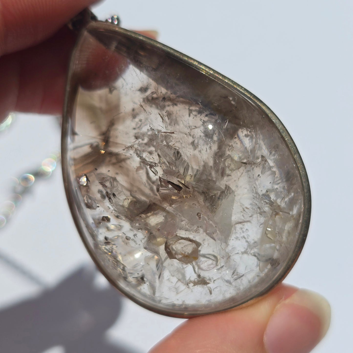 Smokey Quartz Enhydro Crystal Pendant