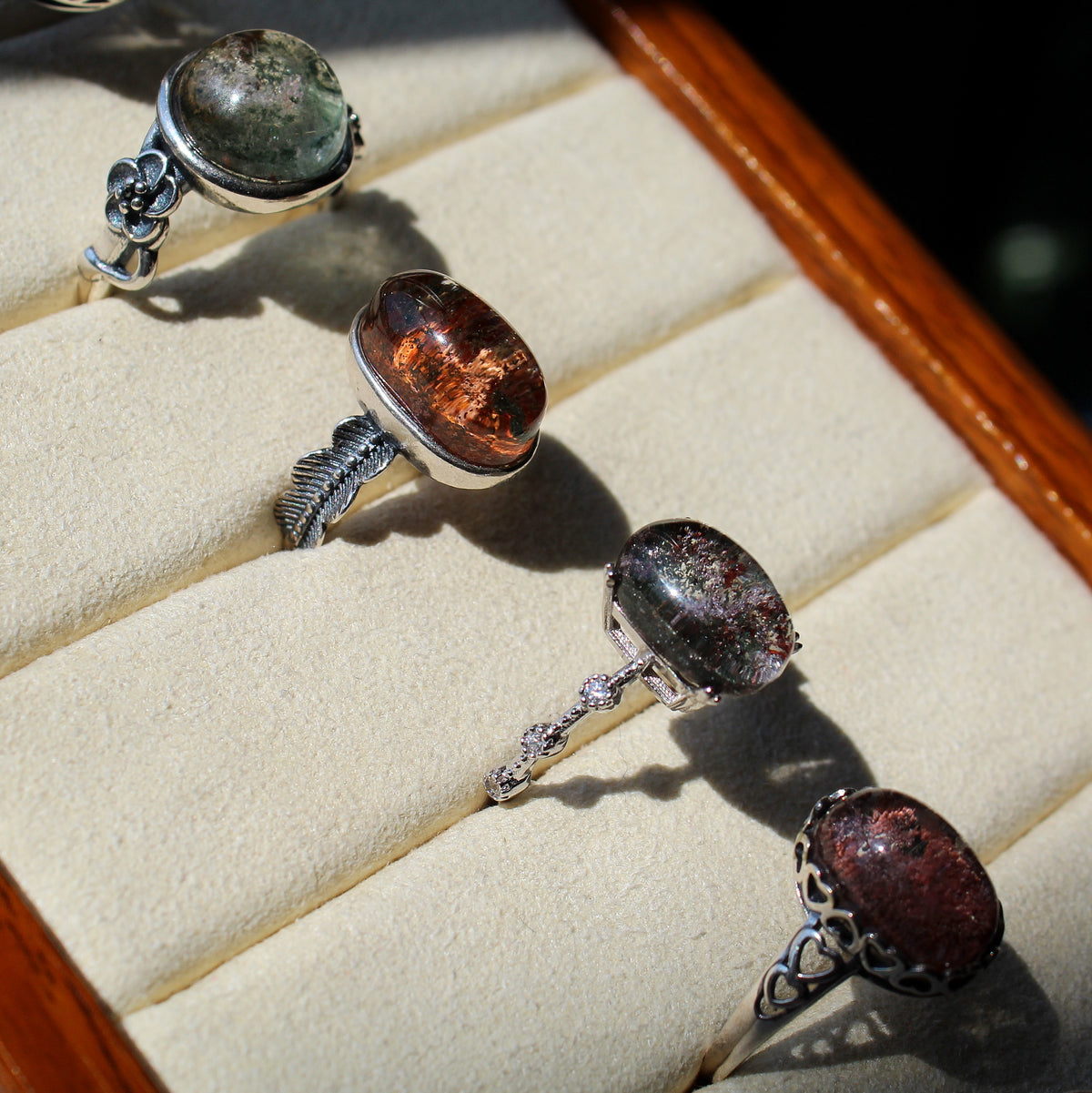 Garden Quartz Ring • 925 Sterling Sliver • Size Adjustable