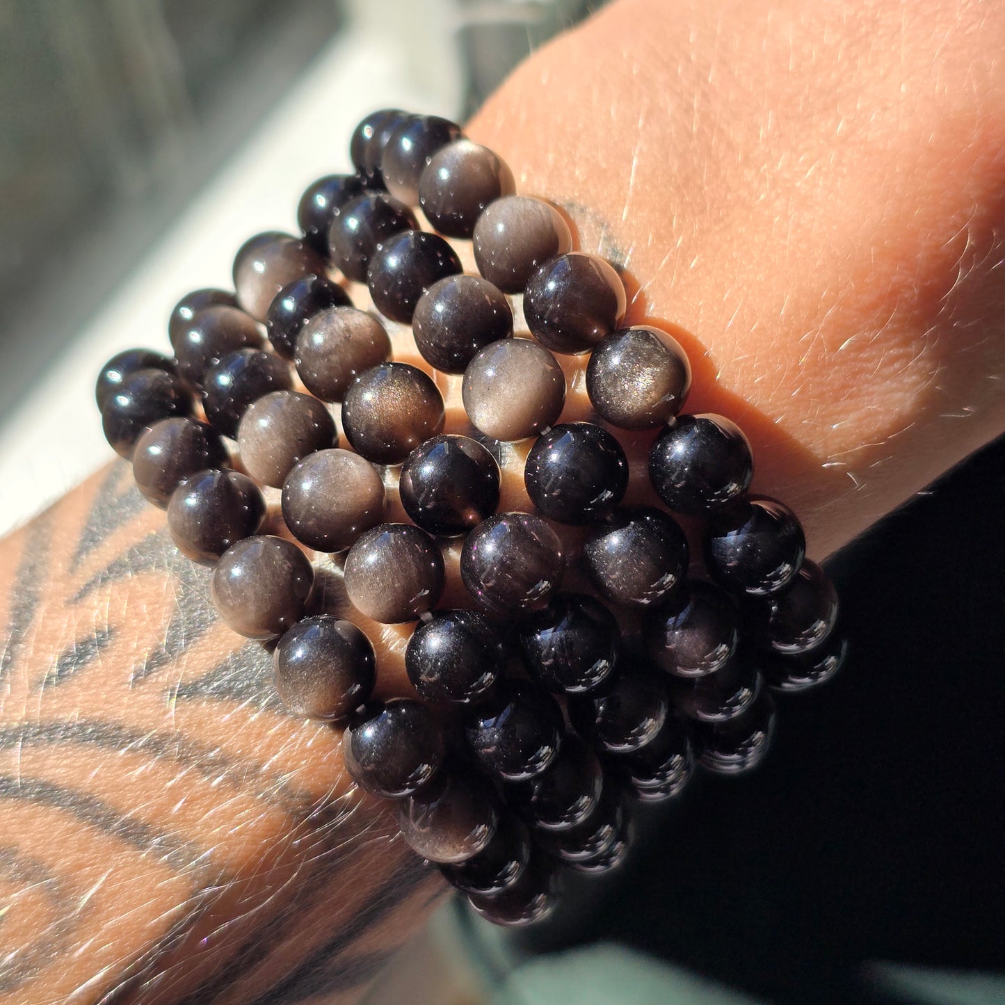 Silver Sheen Obsidian Bracelet