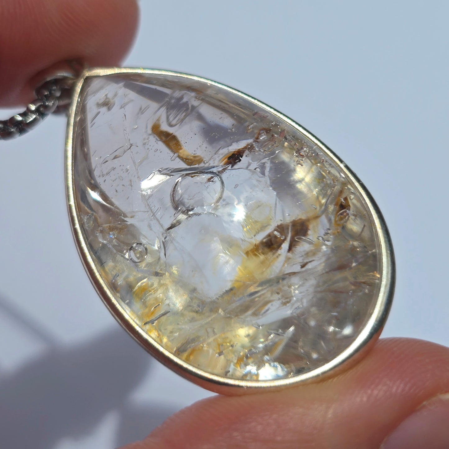 Quartz Enhydro Crystal Pendant