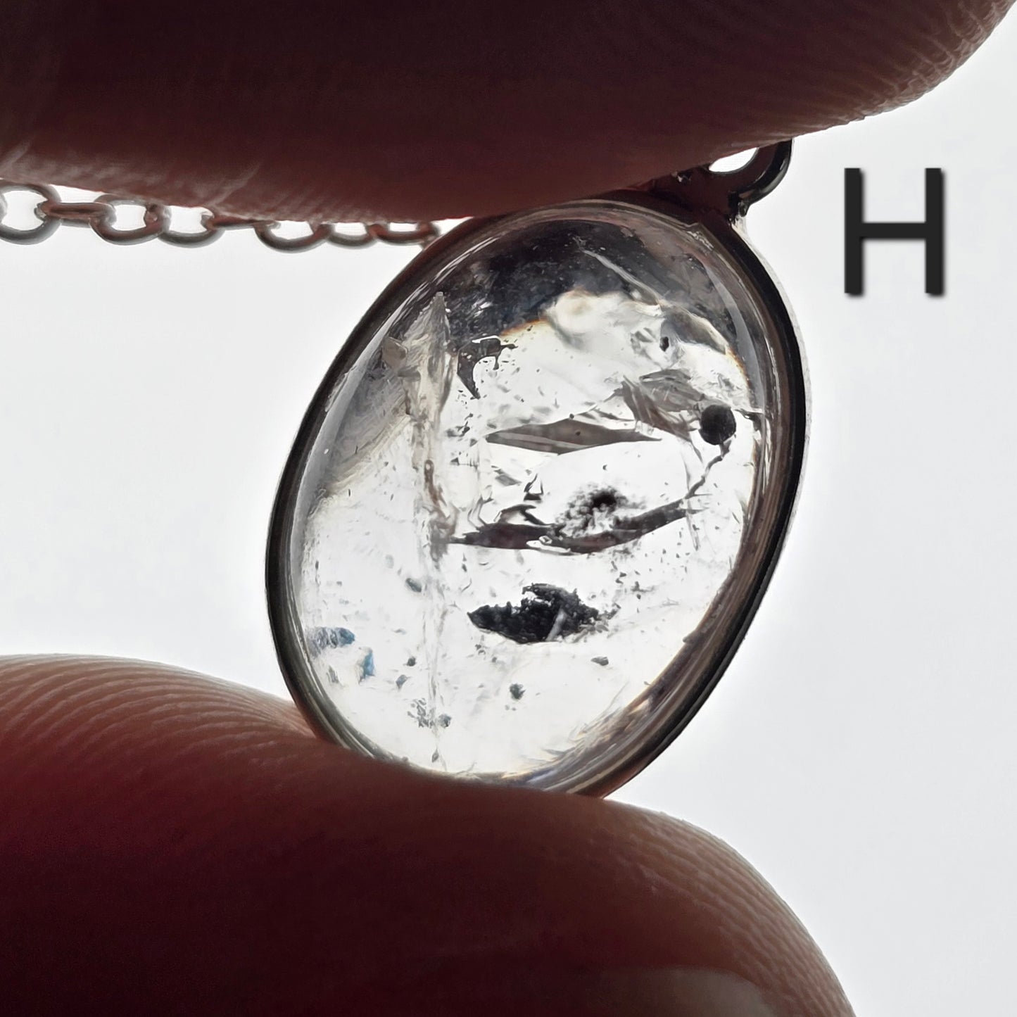 Dainty Quartz Enhydro Crystal Pendant