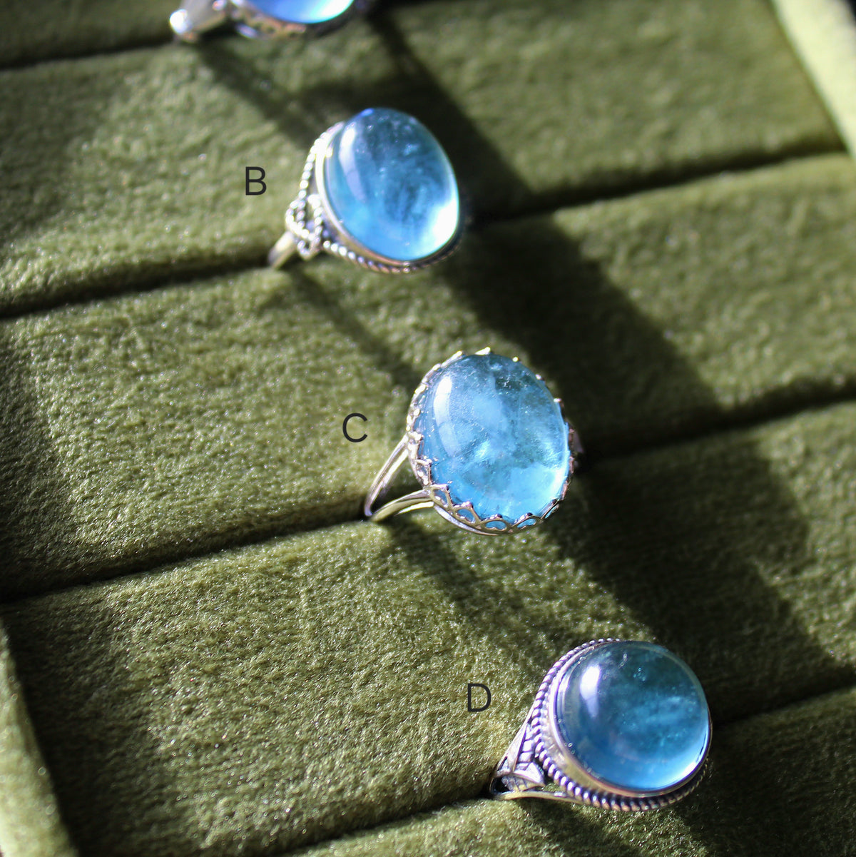 Aquamarine Ring • 925 Sterling Sliver • Size Adjustable