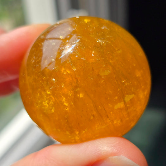 Yellow Fluorite w Mica Sphere ☀️💛