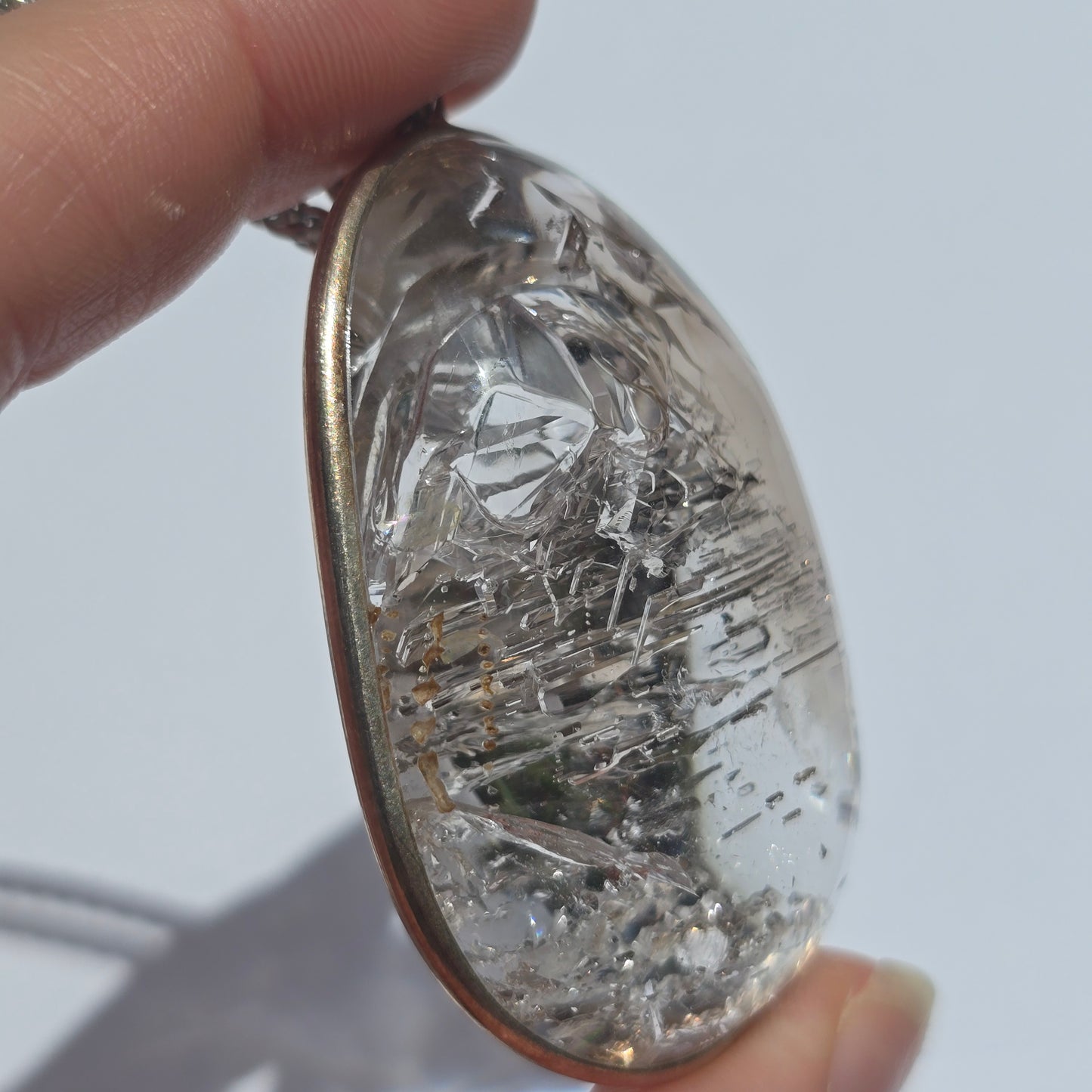 Smokey Quartz Enhydro Crystal Pendant