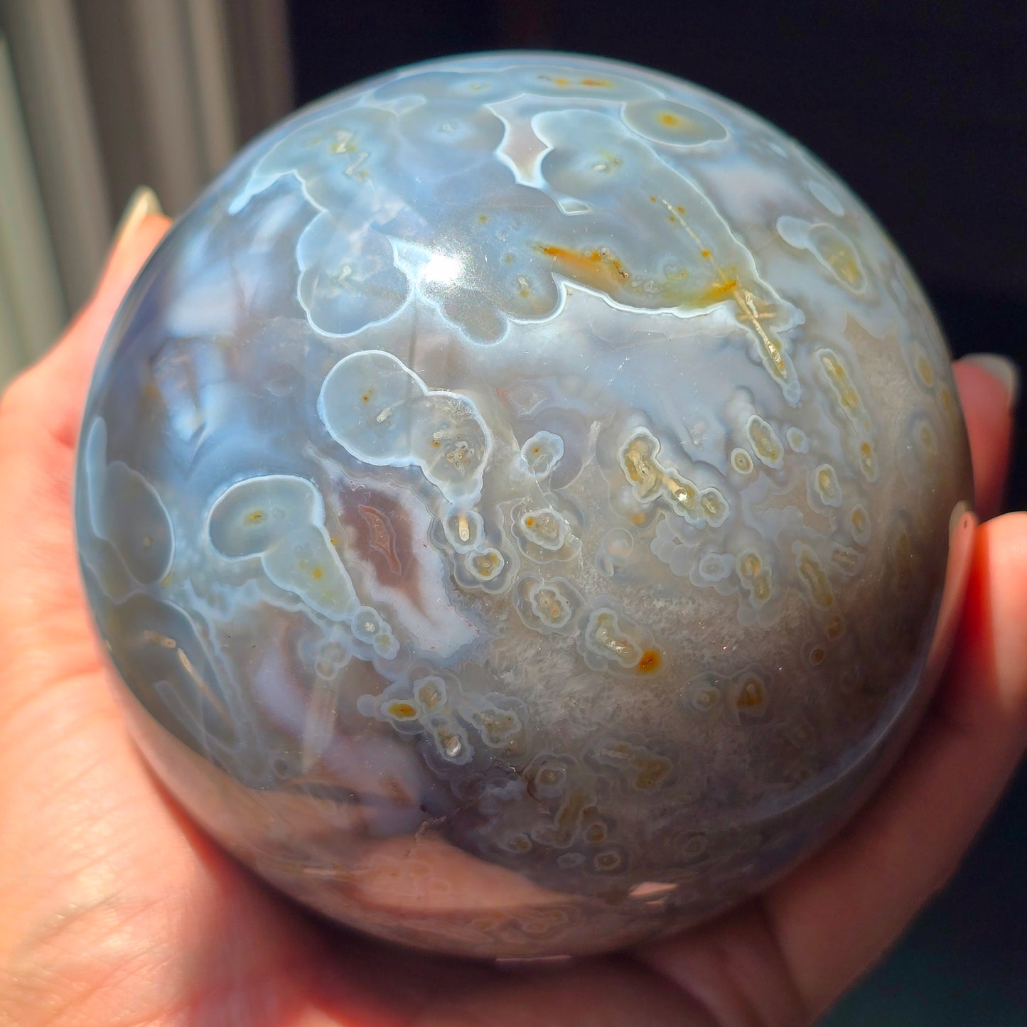 XL Mozambique Agate Sphere 🩵