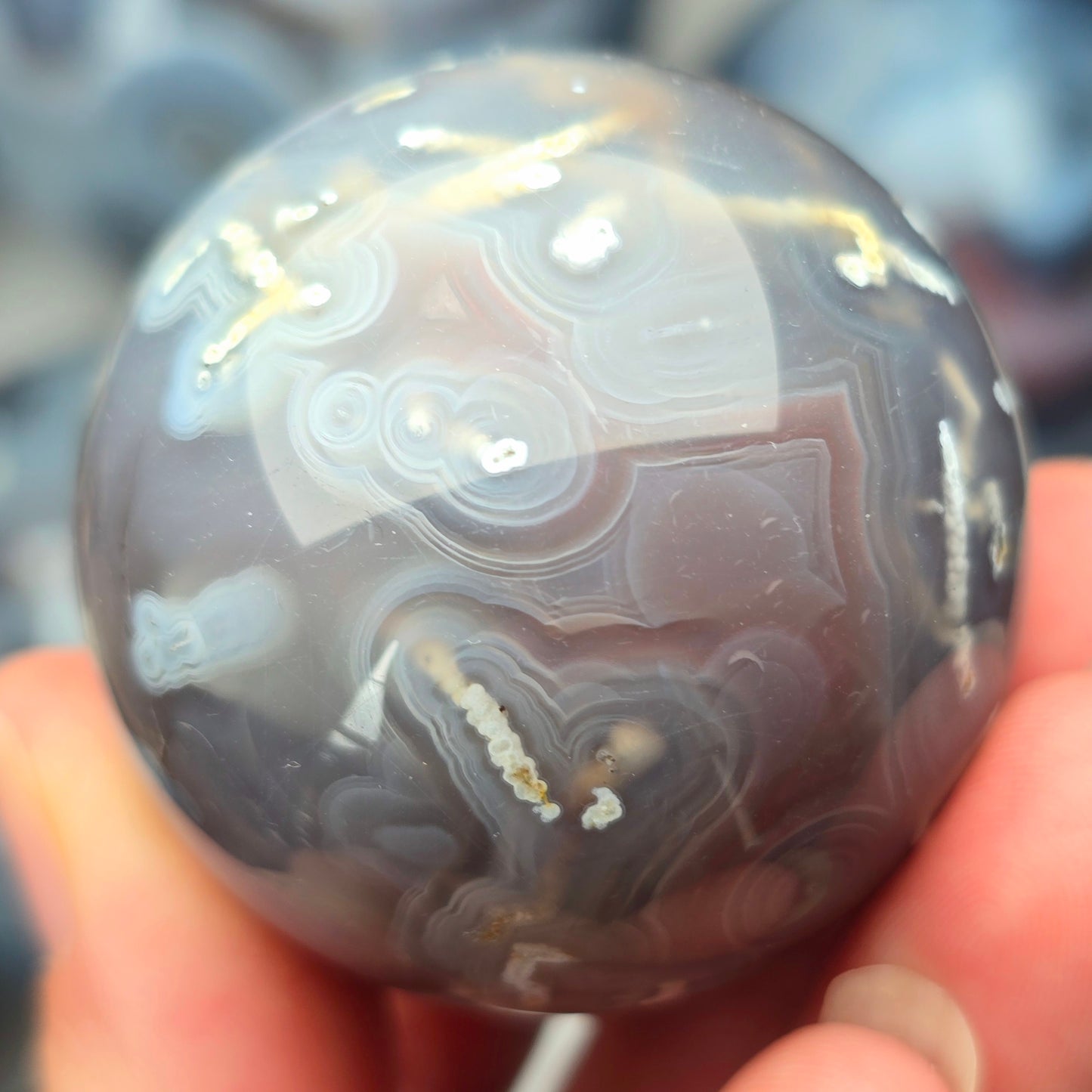Mozambique Agate Sphere 🩵