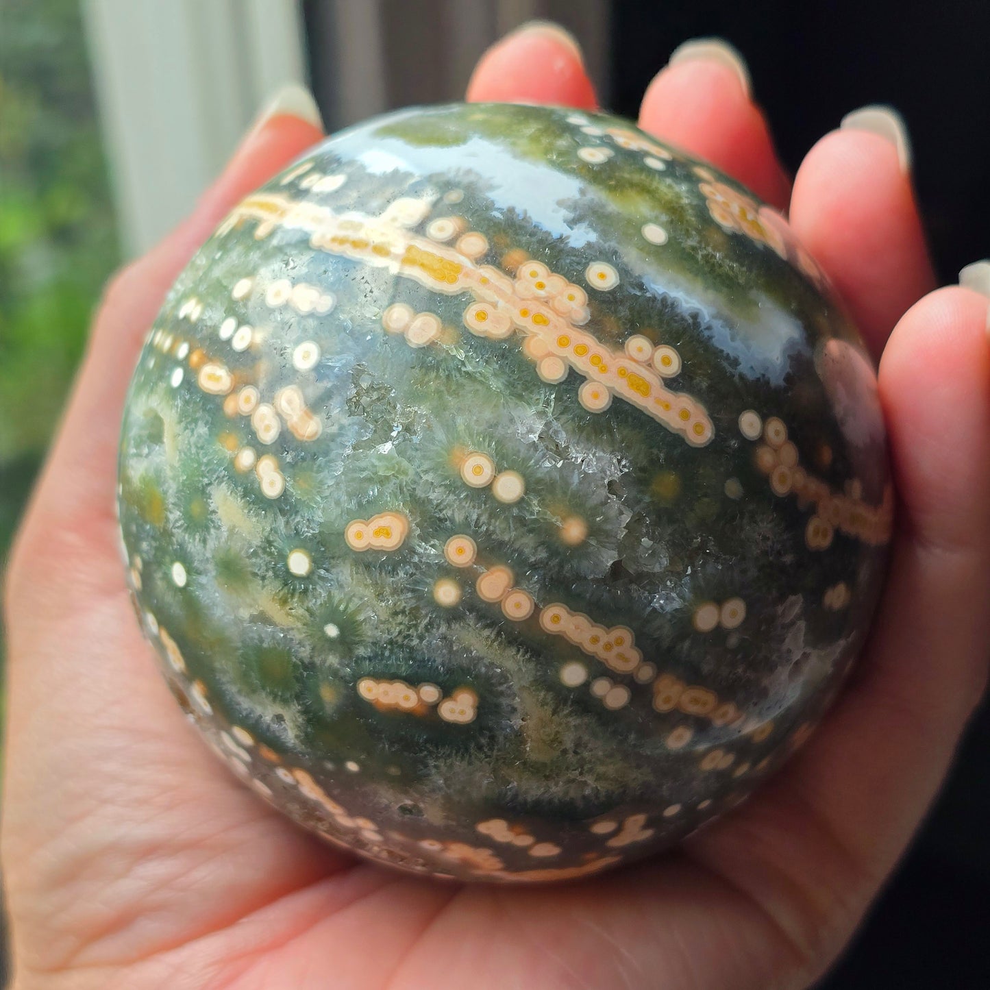 XL Orbicular Jasper Sphere 💚