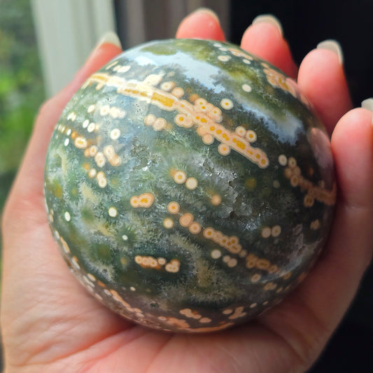 XL Orbicular Jasper Sphere 💚