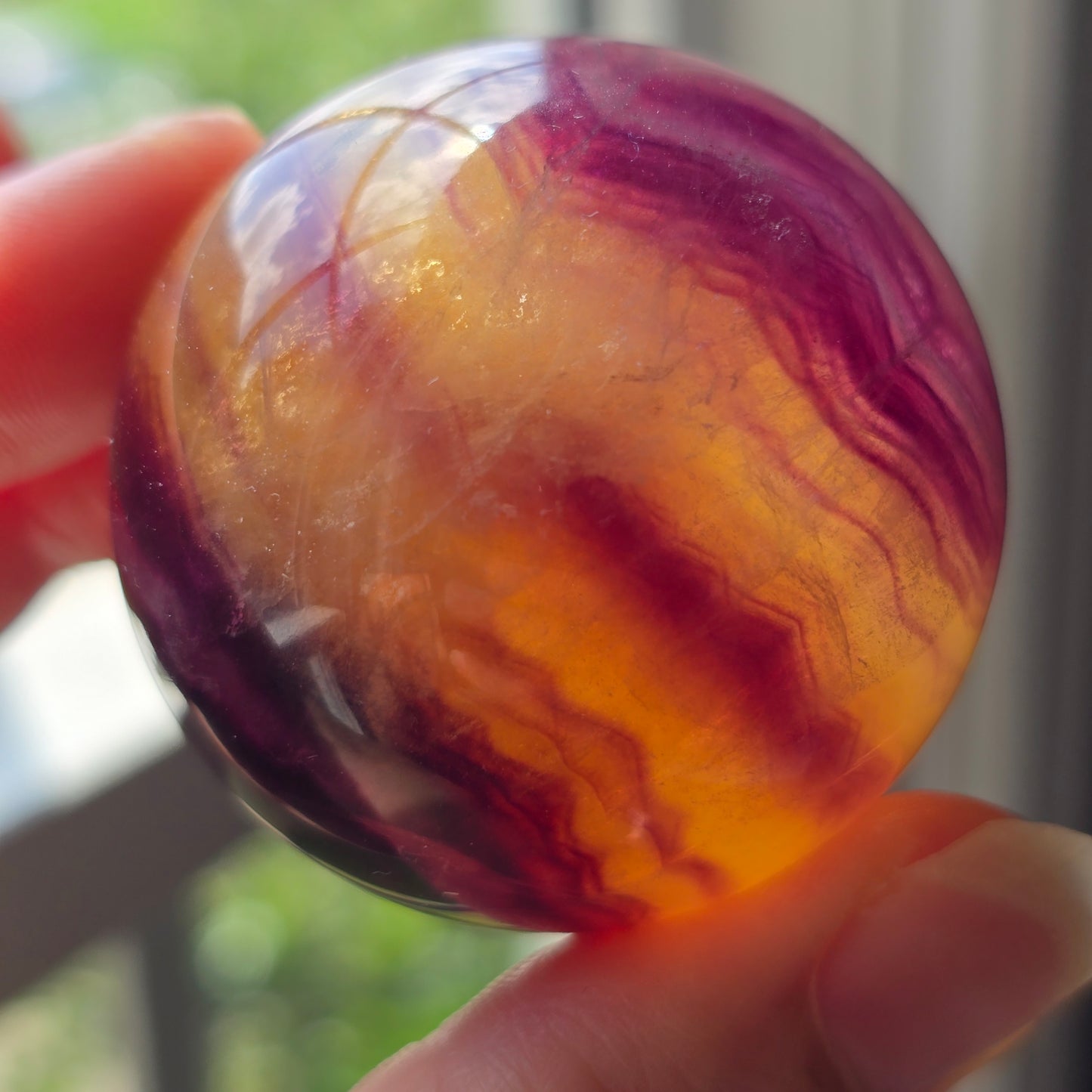 Magenta + Yellow Fluorite Sphere 💛