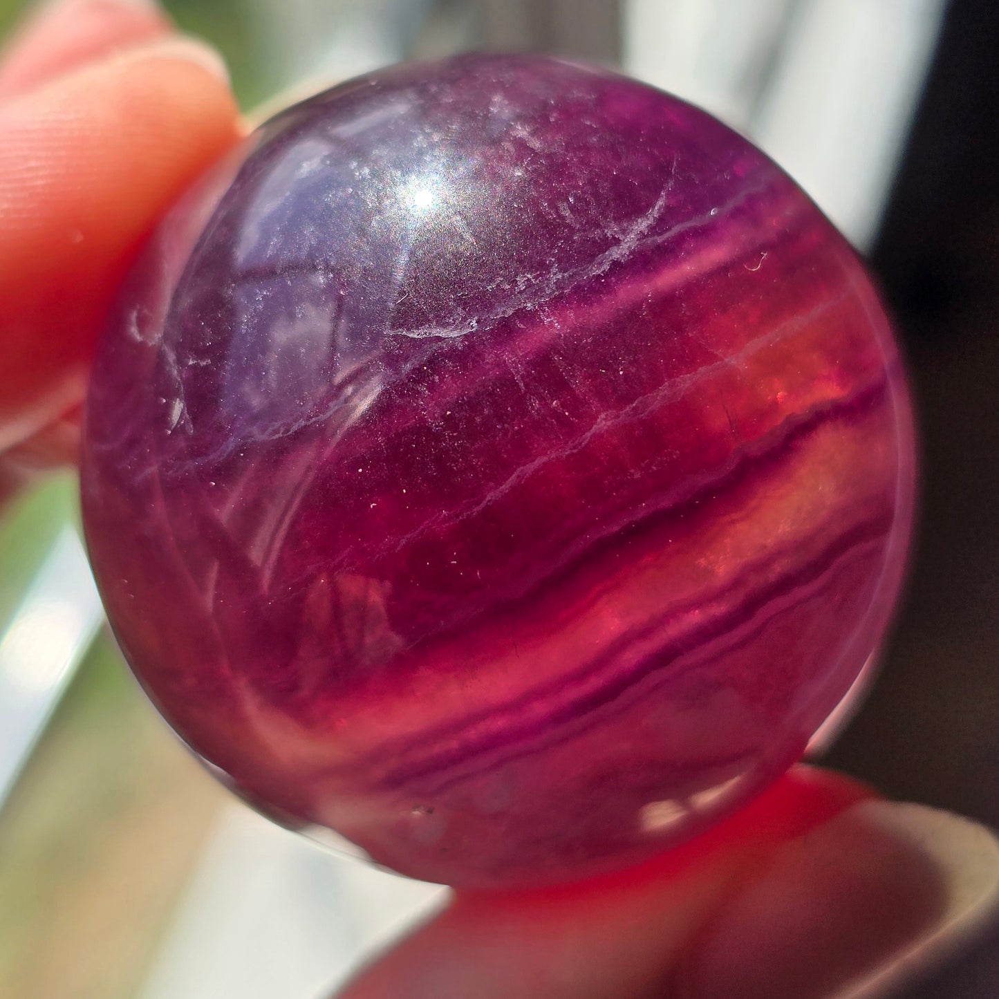 Magenta + Yellow Fluorite Sphere 🔮