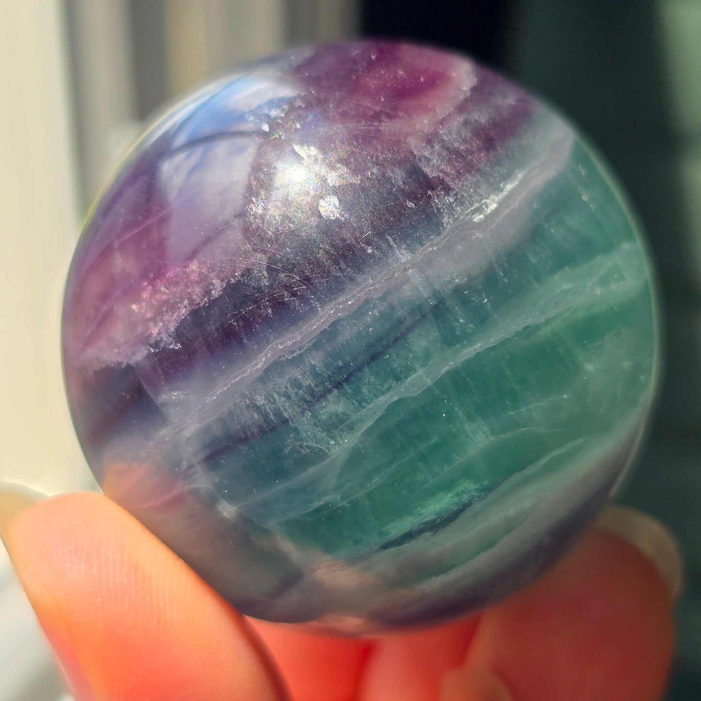 Teal + Purple Fluorite Sphere 🔮