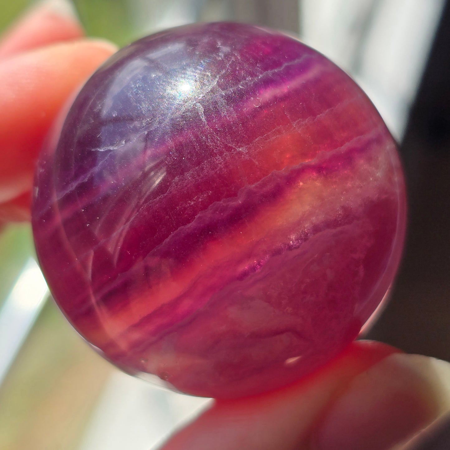 Magenta + Yellow Fluorite Sphere 🔮