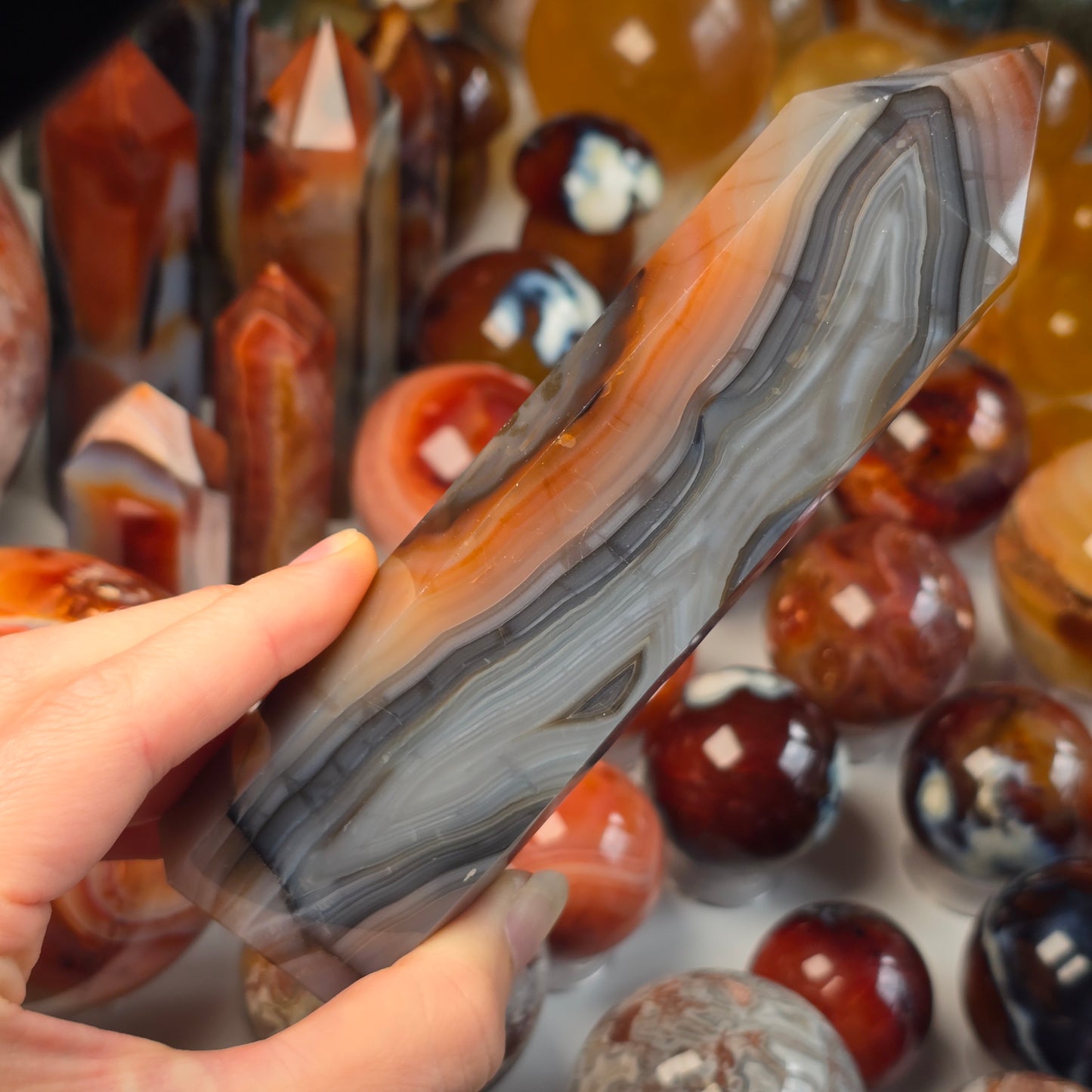 XL Moody Carnelian Tower 🩶