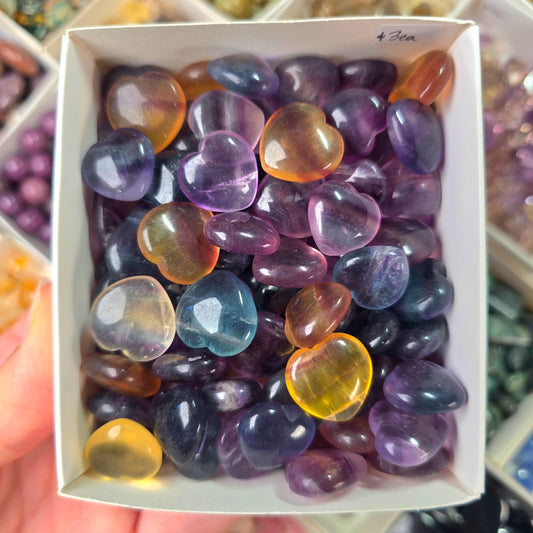 Mini Rainbow Fluorite Heart