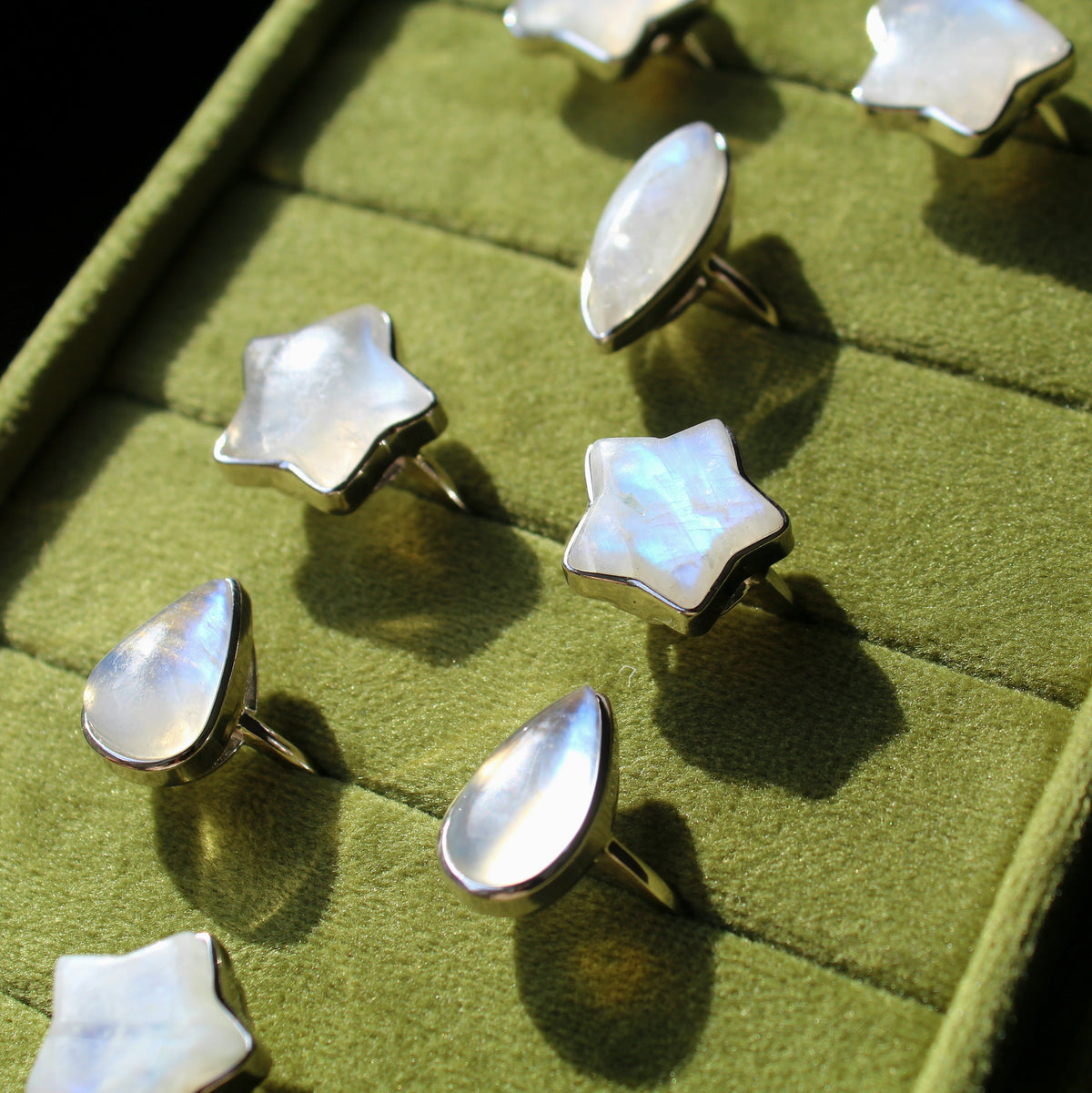 Moonstone Ring • 925 Sterling Sliver • Size Adjustable