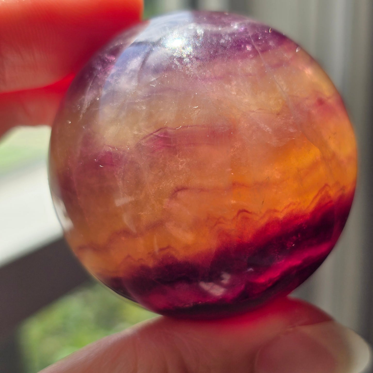Magenta + Yellow Fluorite Sphere 💛