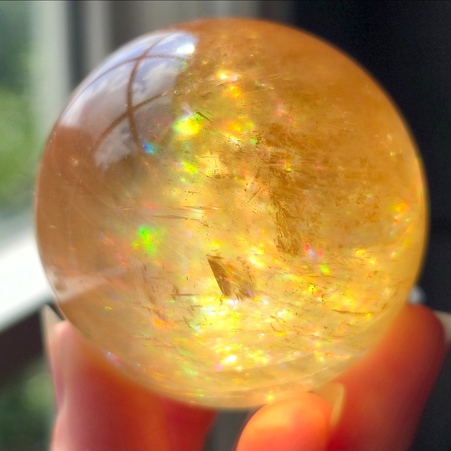 HQ Optical Honey Calcite Sphere 🌈