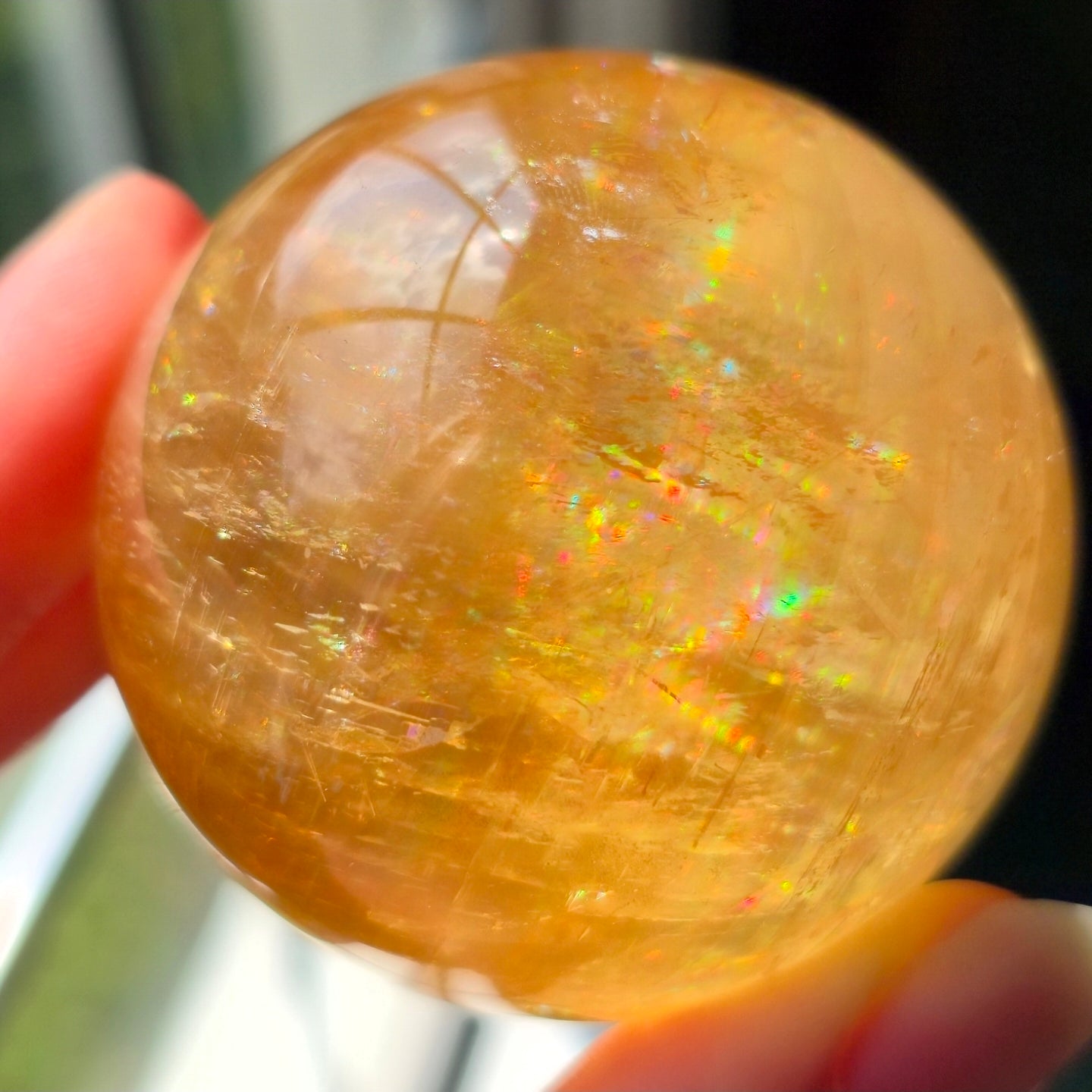 HQ Optical Honey Calcite Sphere 🌈