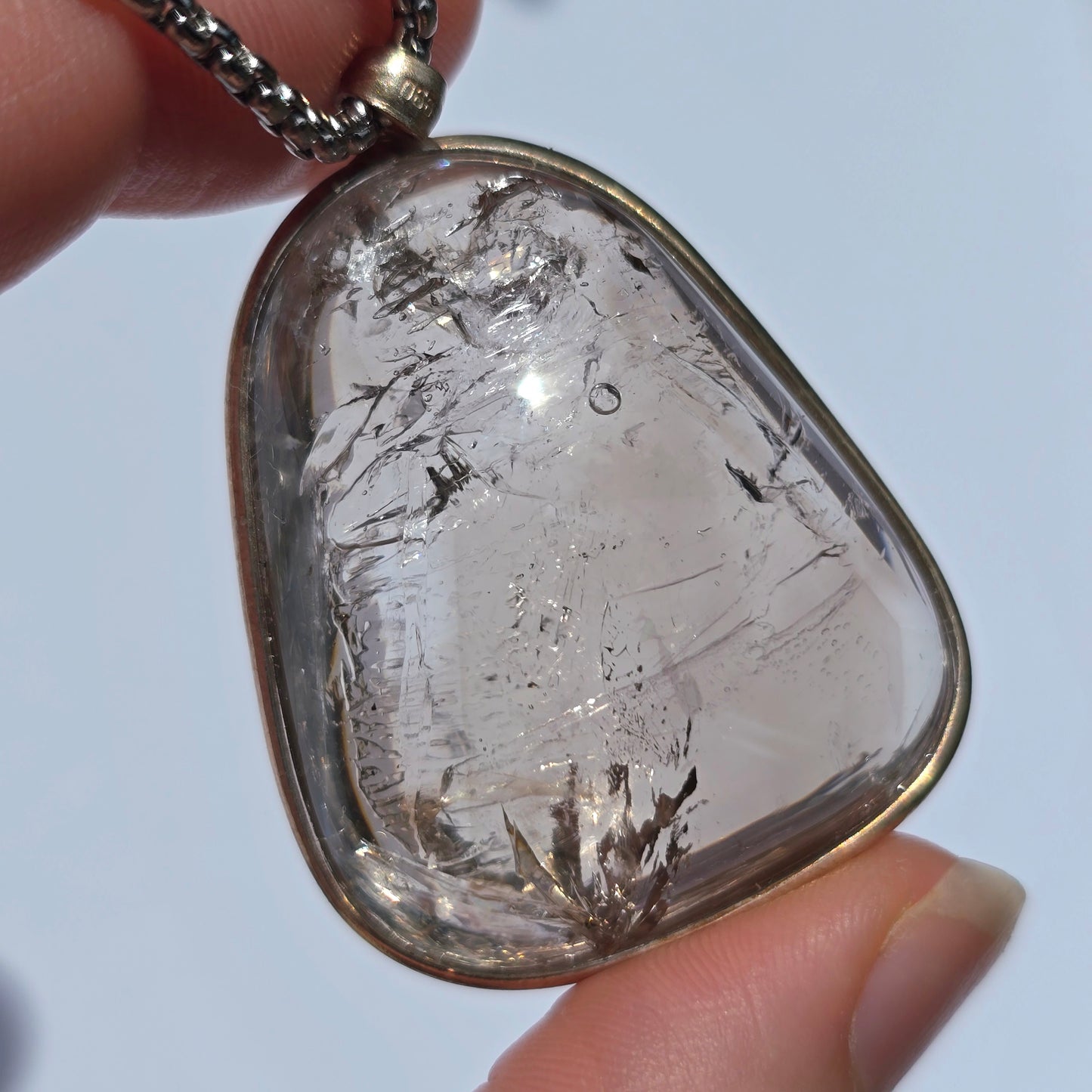 Smokey Quartz Enhydro Crystal Pendant
