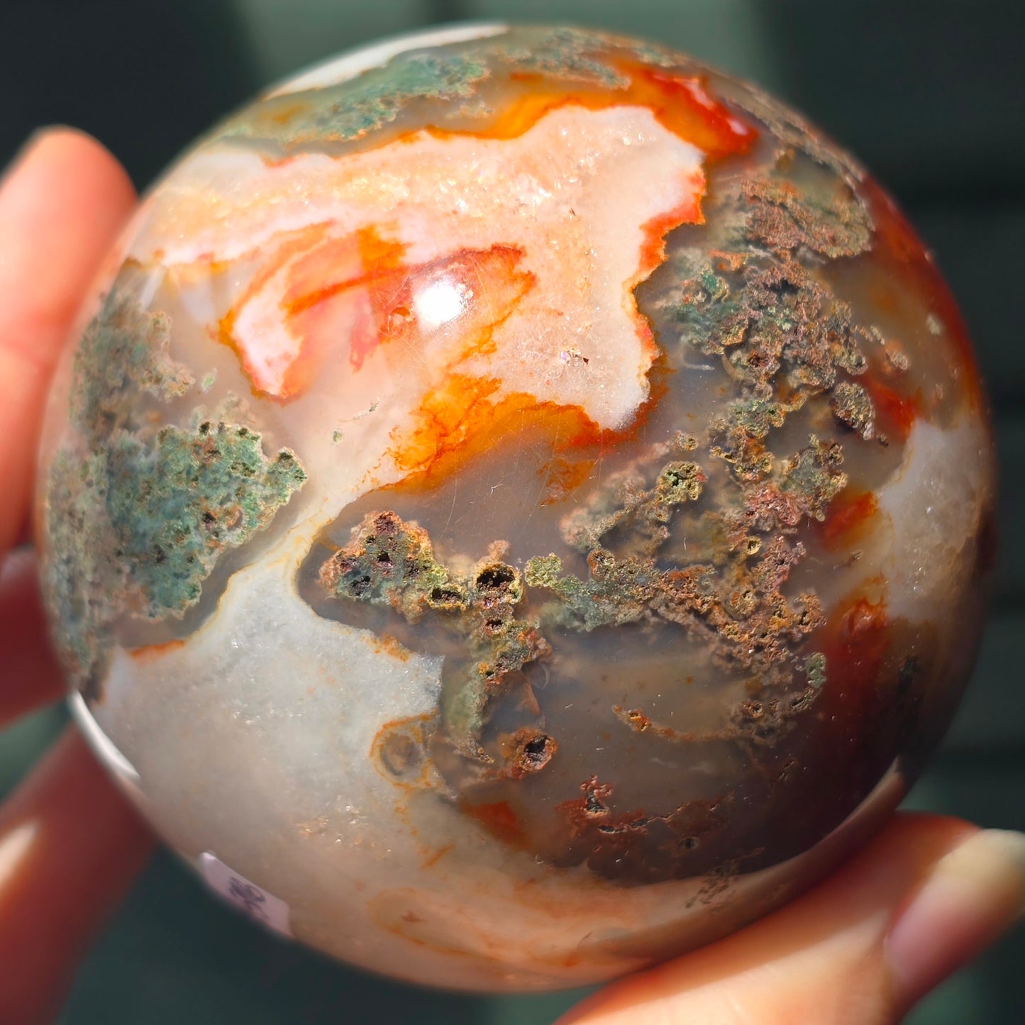 Red Moss Agate Sphere ❤️