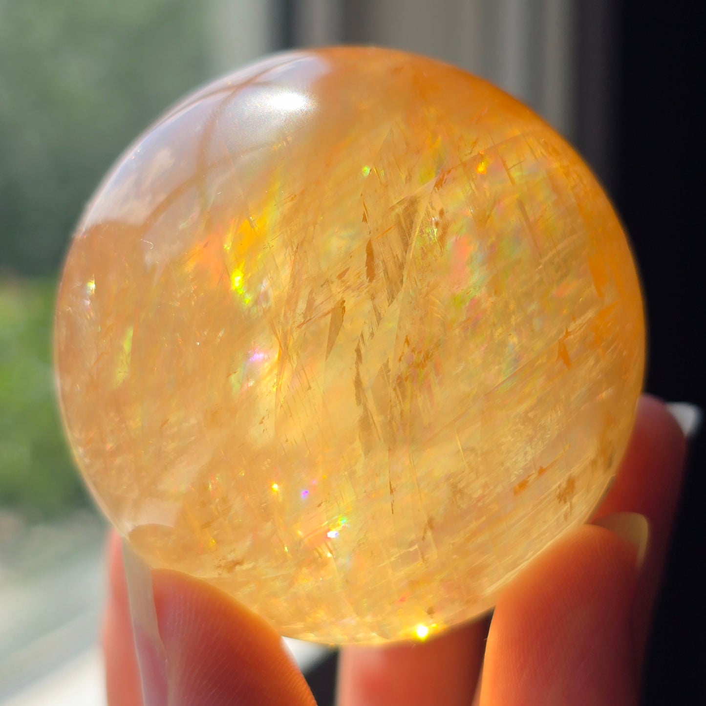 Optical Honey Calcite Sphere 🌈