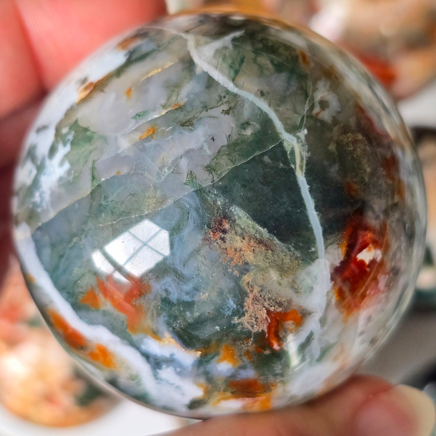 Red Moss Agate Sphere 🌿