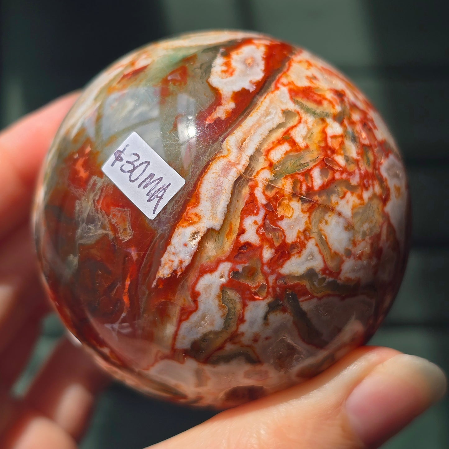 Red Moss Agate Sphere ❤️