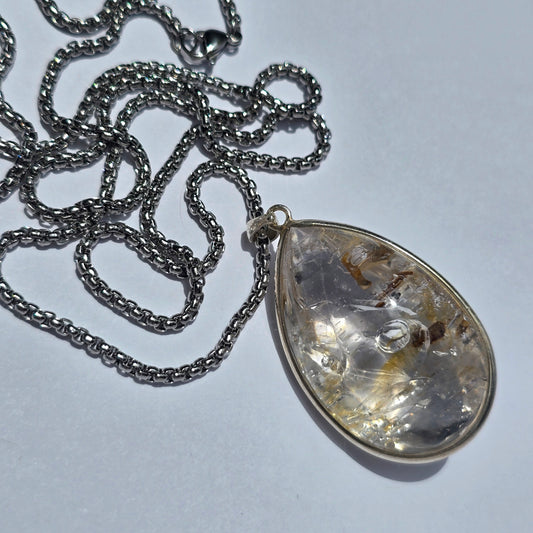 Quartz Enhydro Crystal Pendant