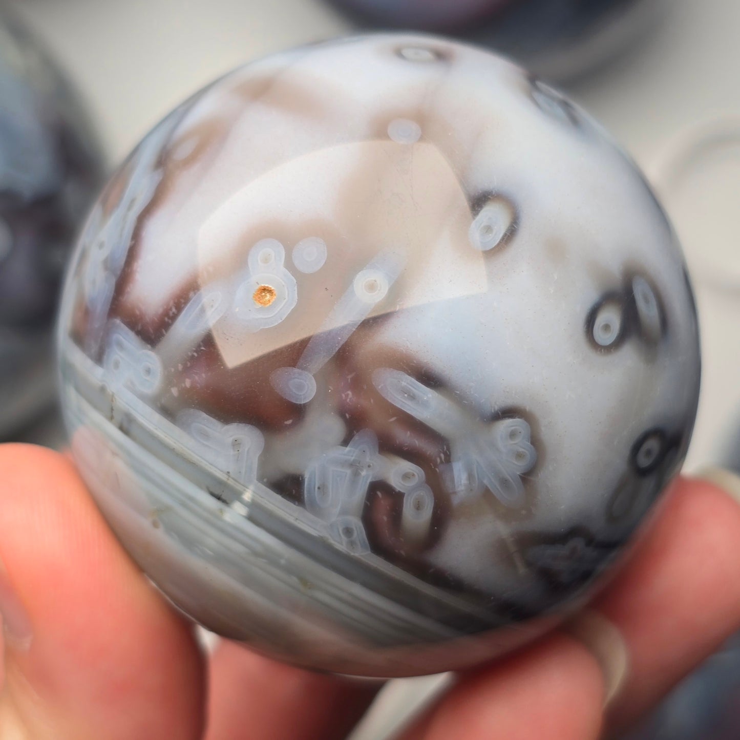 Mozambique Agate Sphere 🩵