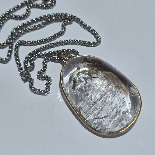 Smokey Quartz Enhydro Crystal Pendant