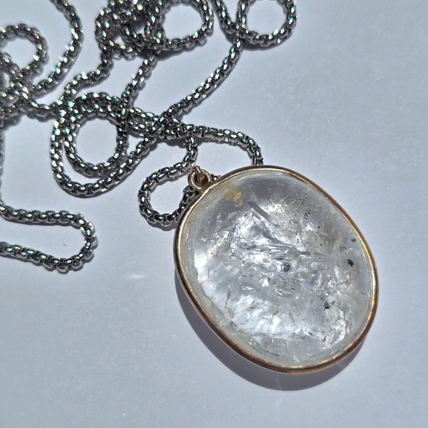 Quartz Enhydro Crystal Pendant