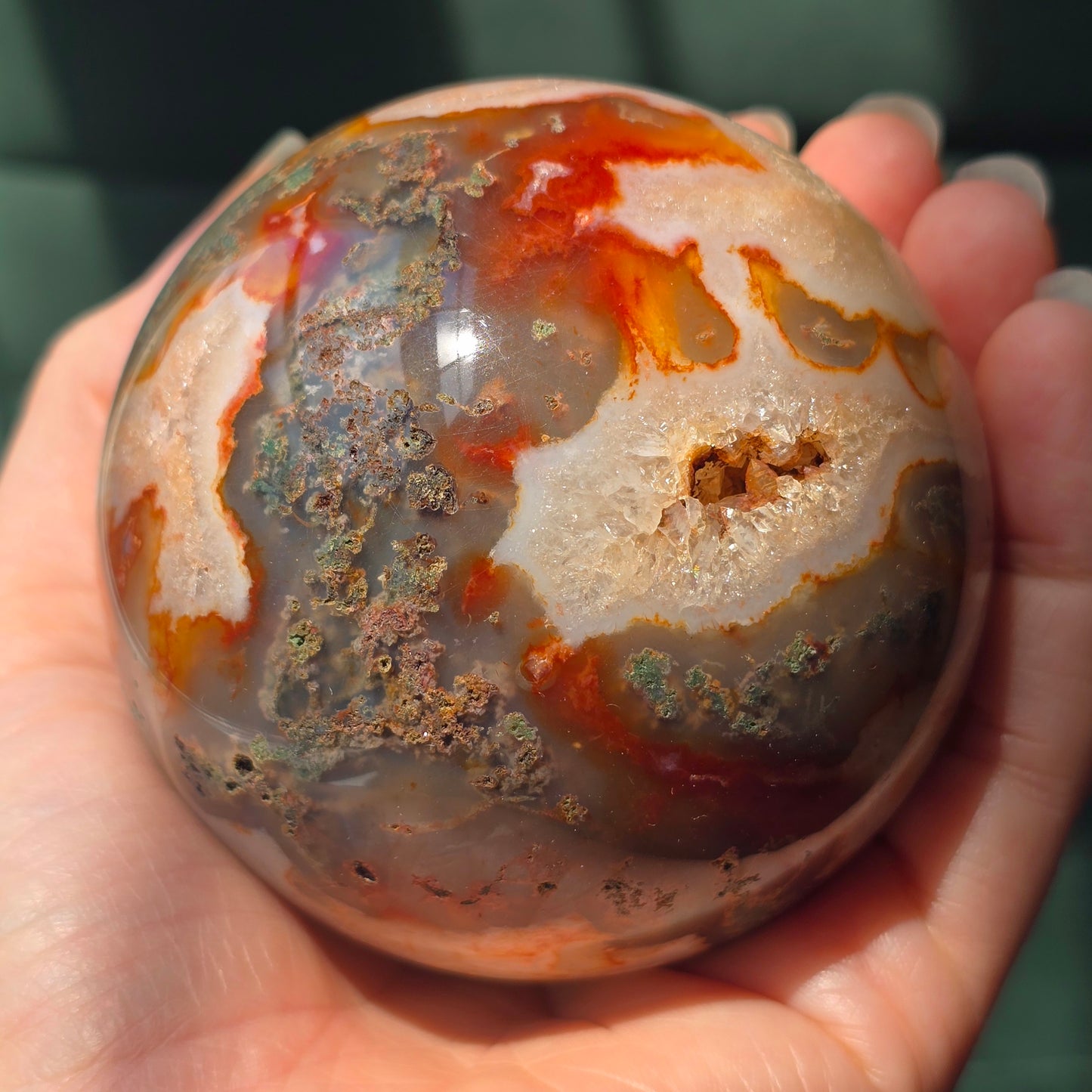 Red Moss Agate Sphere ❤️