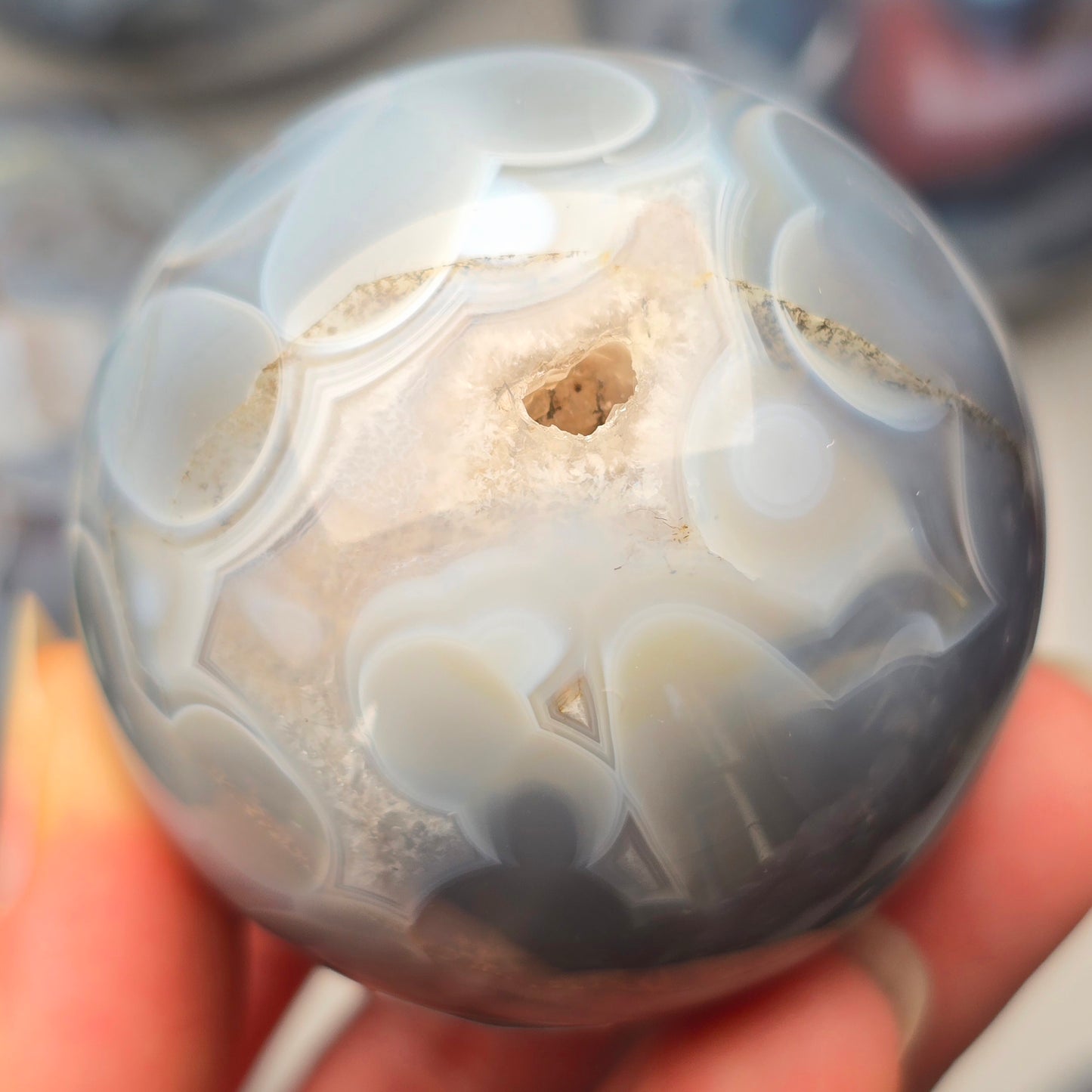Mozambique Agate Sphere 🩵