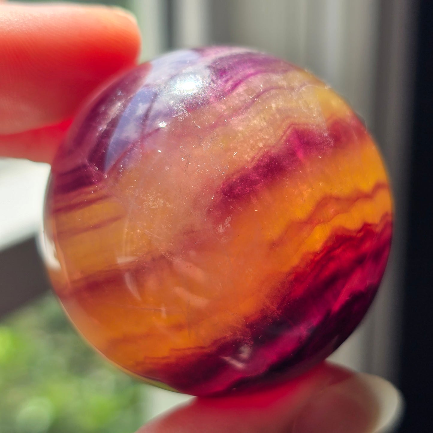 Magenta + Yellow Fluorite Sphere 💛