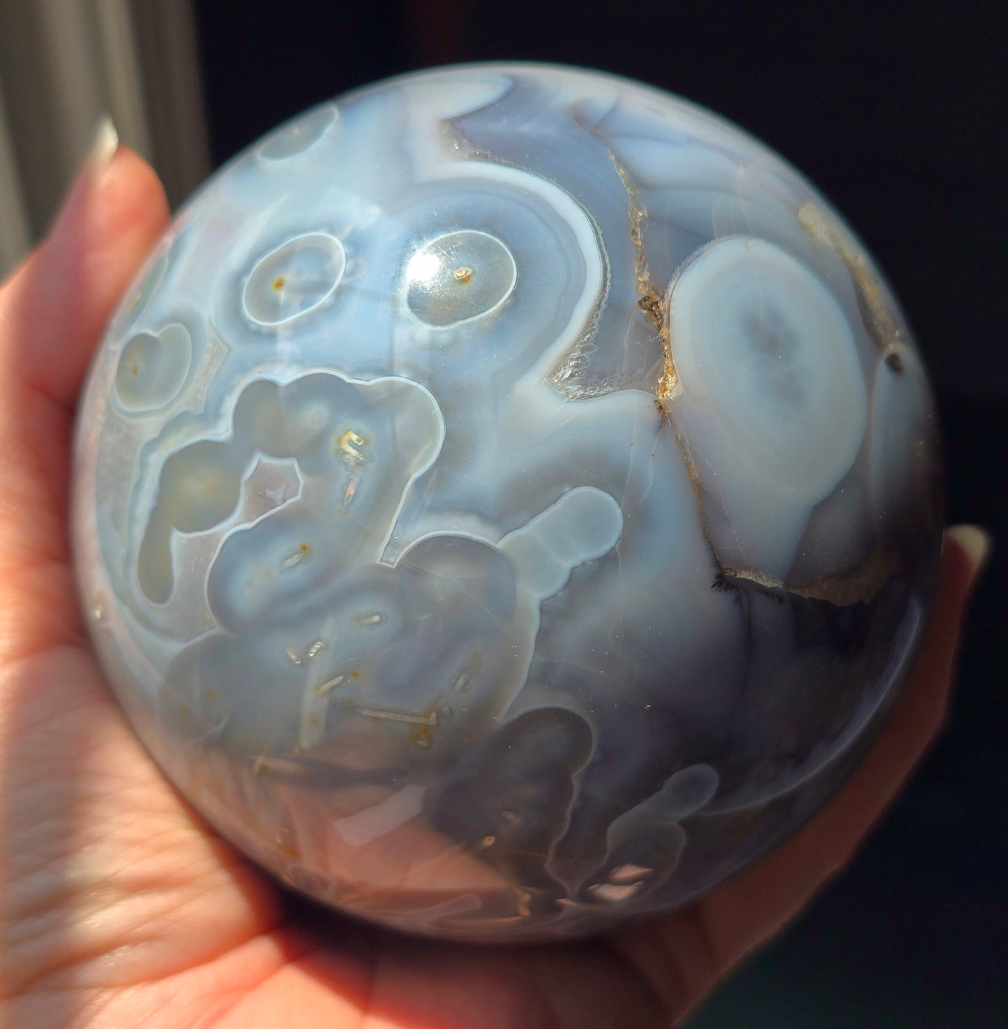 XL Mozambique Agate Sphere 🩵